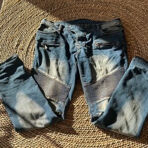 Balmain 100% Cotton Men's Biker Jeans